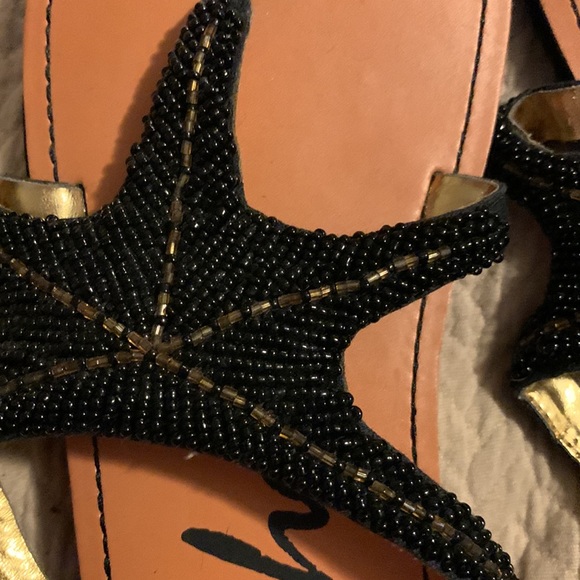 Black Beaded Skechers Flip Flops - Picture 5 of 5